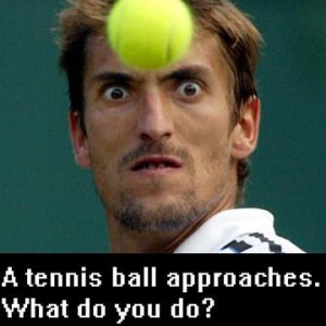 tennis ball approaches