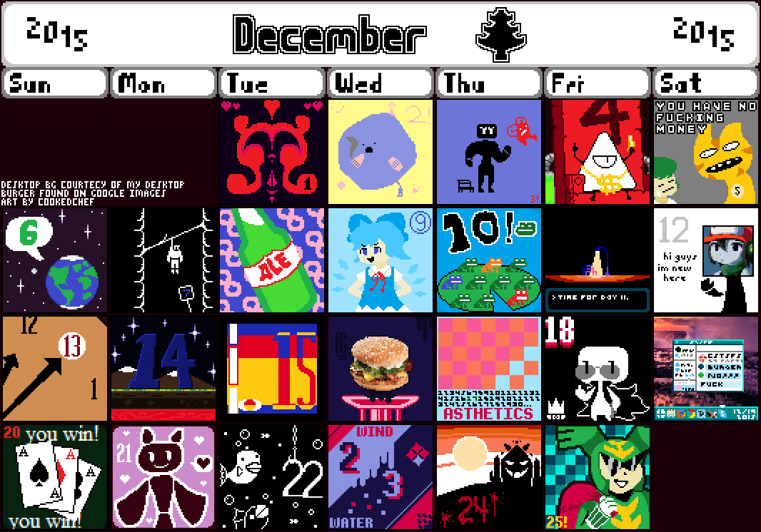 Chef's Ridiculously Late 2015 Pixel Art Advent Calender